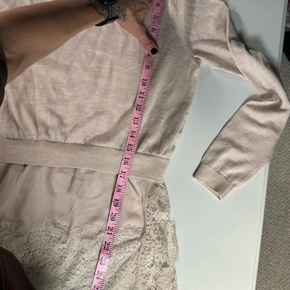 A376 Club Monaco Wool Two layer slip long sleeve top sweater - Picture 8 of 9